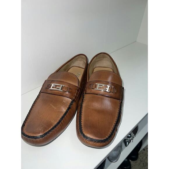 Fendi Men's Brown Leather Loafers with FF Logo - Picture 7 of 7